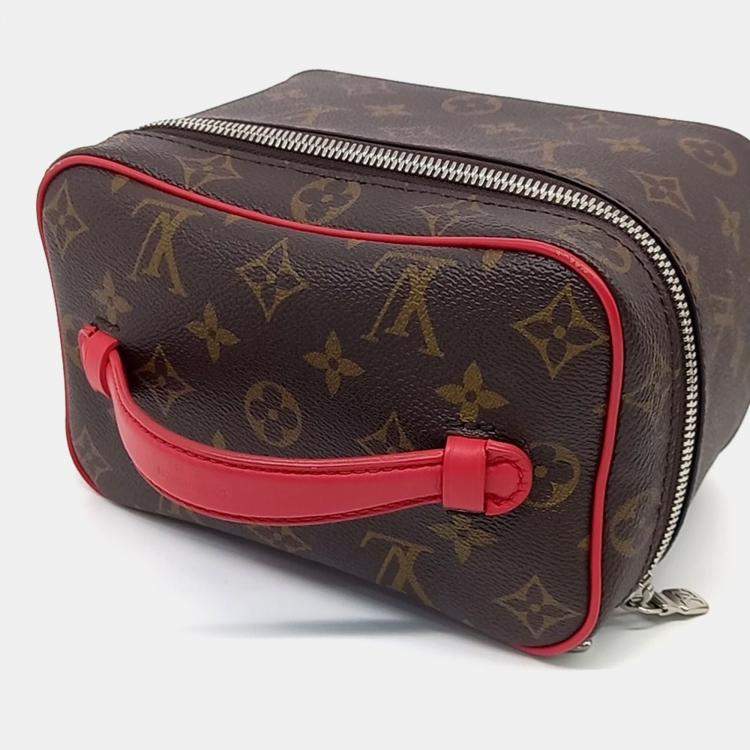 Pre Owned Louis Vuitton Brown Coated Canvas Macassar Nice Mini