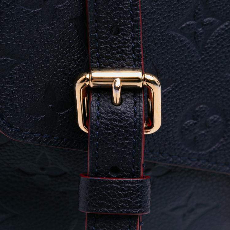 Pre Owned Louis Vuitton Blue Monogram Empreinte Pochette Metis