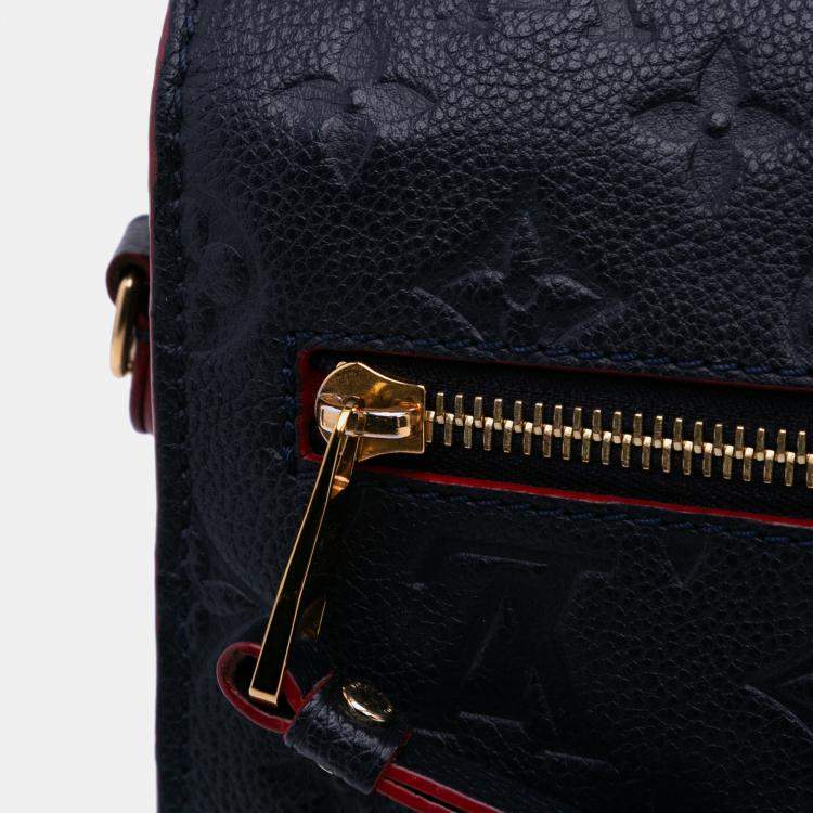 Pre Owned Louis Vuitton Blue Monogram Empreinte Pochette Metis
