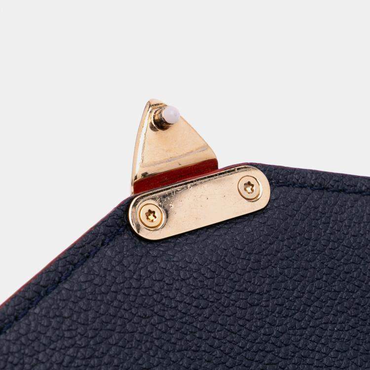 Pre Owned Louis Vuitton Blue Monogram Empreinte Pochette Metis