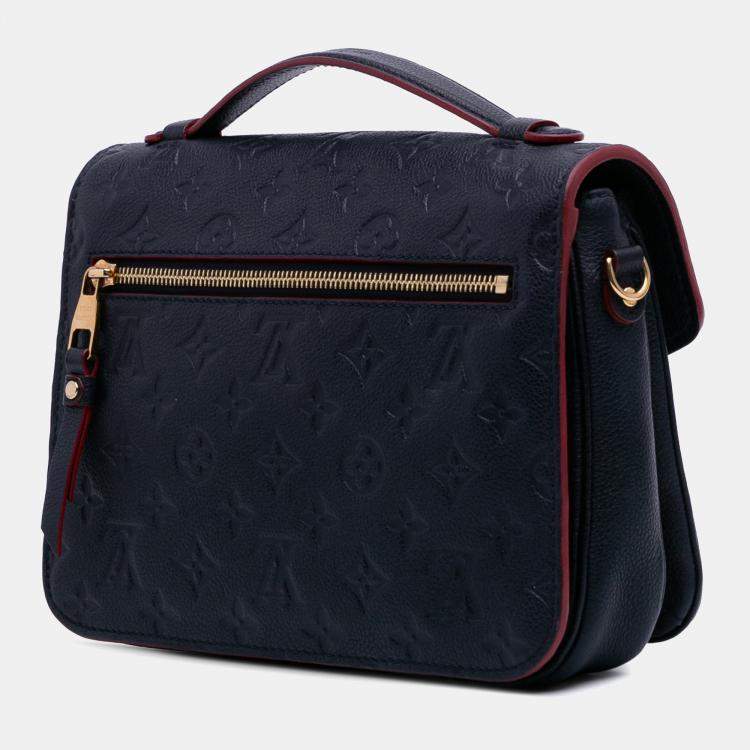 Pre Owned Louis Vuitton Blue Monogram Empreinte Pochette Metis