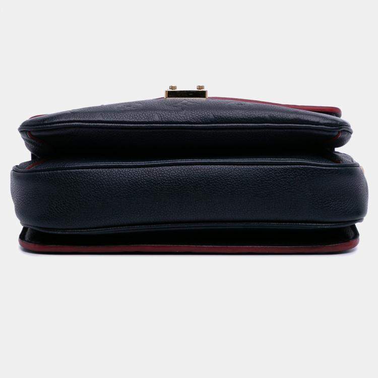 Pre Owned Louis Vuitton Blue Monogram Empreinte Pochette Metis