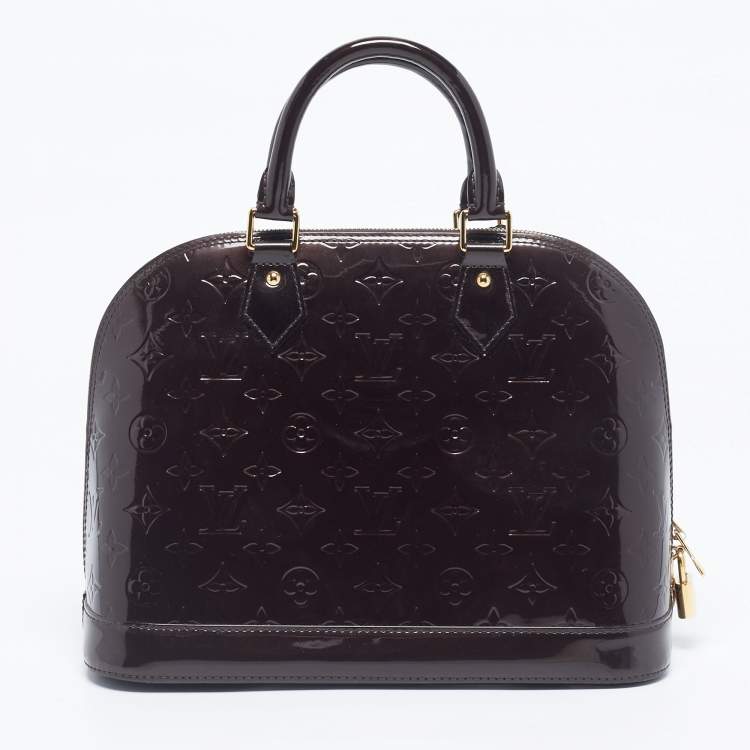 Pre Owned Louis Vuitton Amarante Monogram Vernis Alma PM Bag