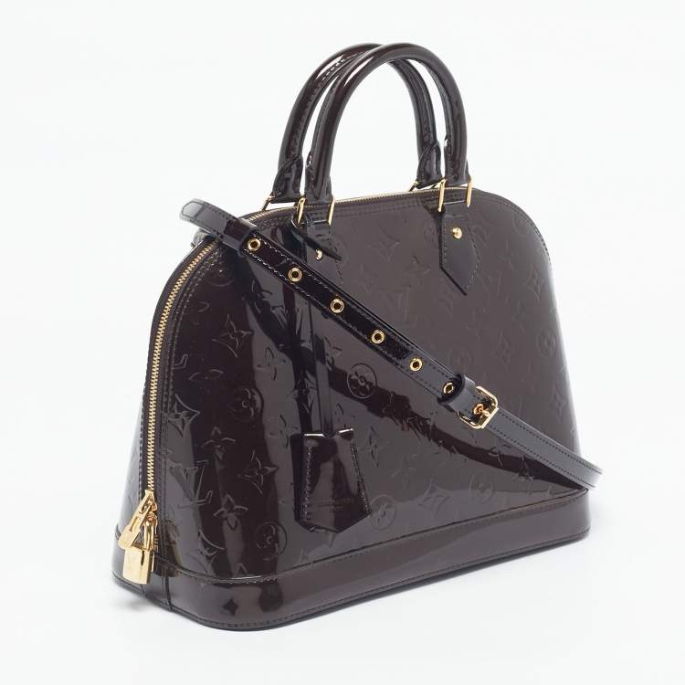 Pre Owned Louis Vuitton Amarante Monogram Vernis Alma PM Bag