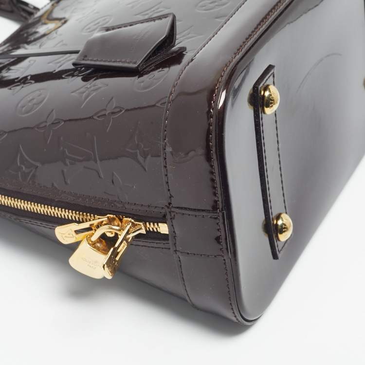 Pre Owned Louis Vuitton Amarante Monogram Vernis Alma PM Bag