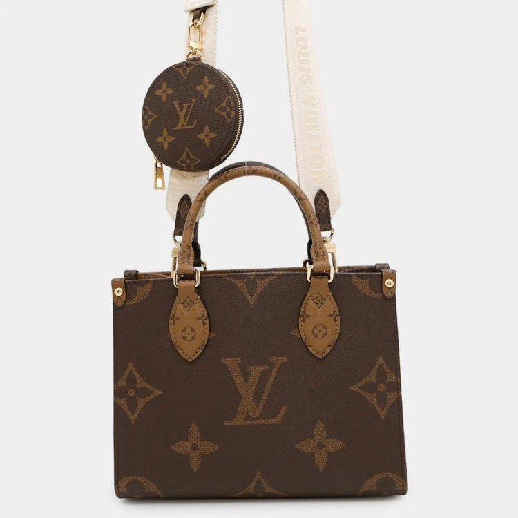 Pre Owned Louis Vuitton OnTheGo PM Monogram Reverse Canvas Tote Bag