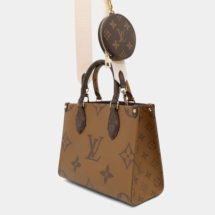 Pre Owned Louis Vuitton OnTheGo PM Monogram Reverse Canvas Tote Bag