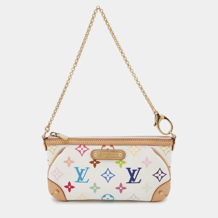 Pre Owned Louis Vuitton Pochette Milla MM Blanc Monogram Multicolor Shoulder Bag