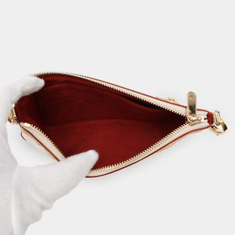 Pre Owned Louis Vuitton Pochette Milla MM Blanc Monogram Multicolor Shoulder Bag