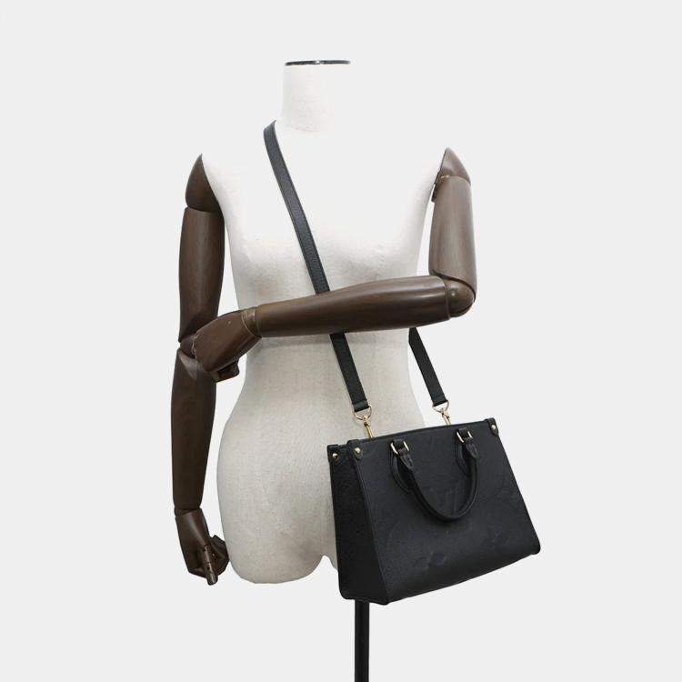 Pre Owned Louis Vuitton OnTheGo PM Noir Monogram Empreinte Leather Tote Bag