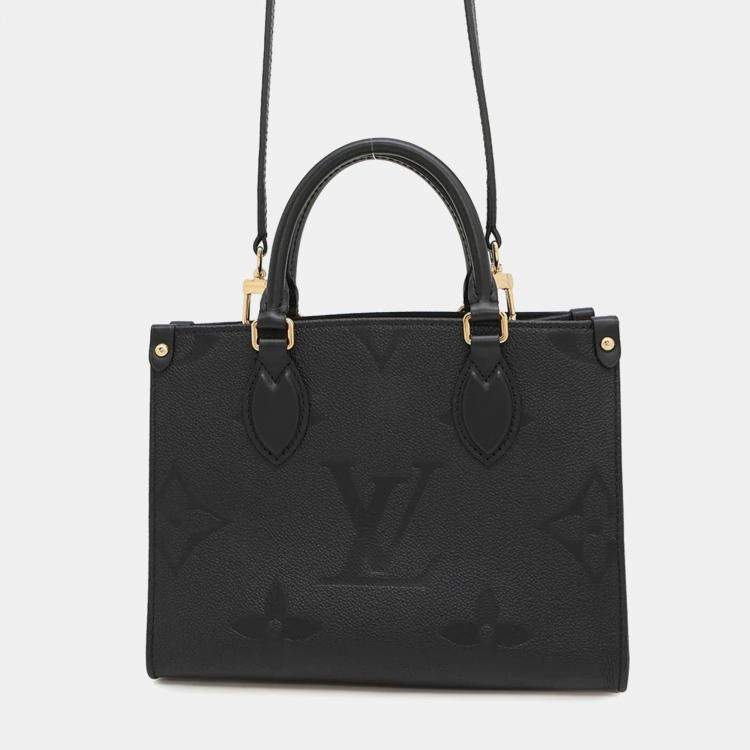 Pre Owned Louis Vuitton OnTheGo PM Noir Monogram Empreinte Leather Tote Bag