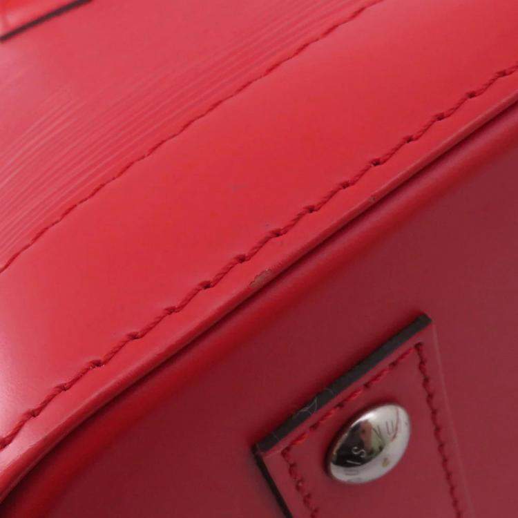 Pre Owned Louis Vuitton Alma BB Coquelicot Epi Leather Satchel Bag