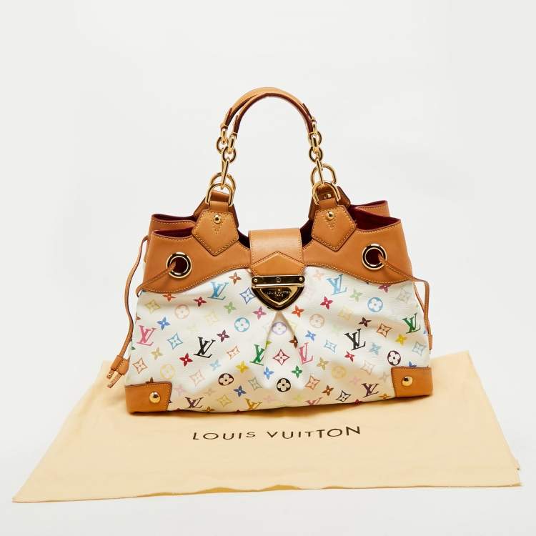 Pre Owned Louis Vuitton White Multicolore Monogram Canvas Ursula Bag