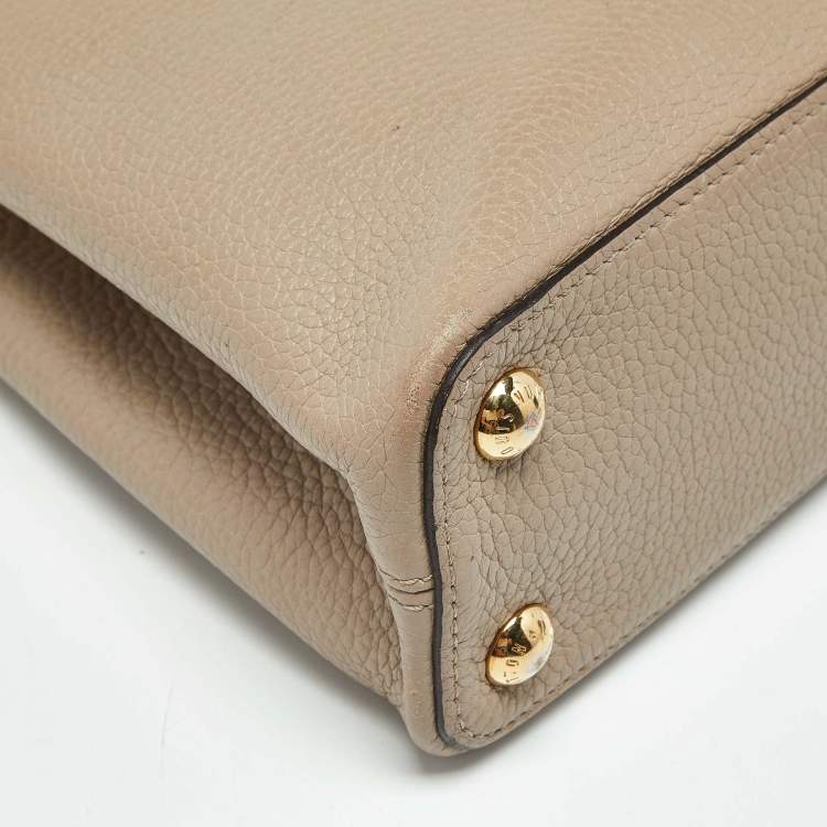 Pre Owned Louis Vuitton Beige Taurillon Leather Capucines BB Bag