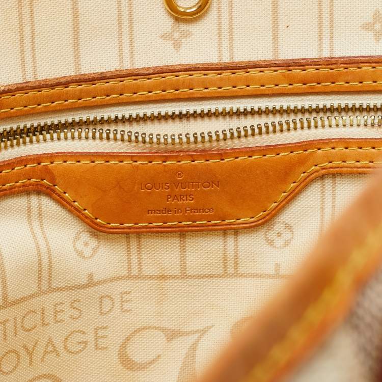 Pre Owned Louis Vuitton Damier Azur Canvas Neverfull MM Bag
