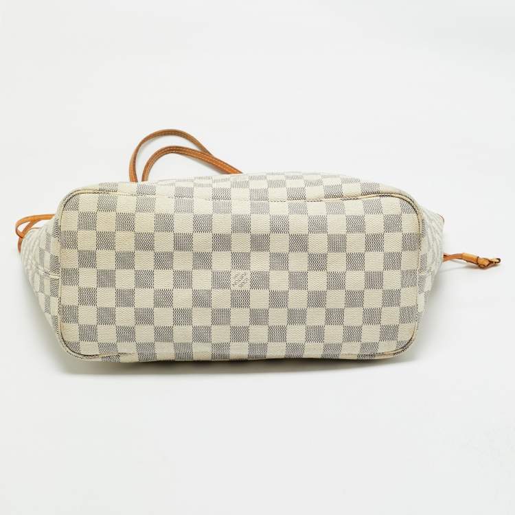 Pre Owned Louis Vuitton Damier Azur Canvas Neverfull MM Bag