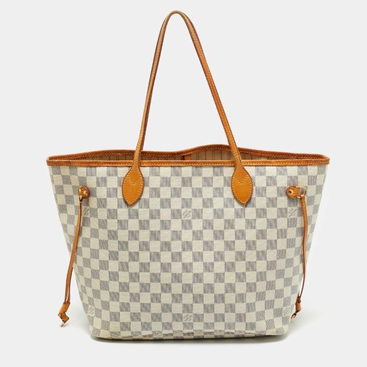 Pre Owned Louis Vuitton Damier Azur Canvas Neverfull MM Bag