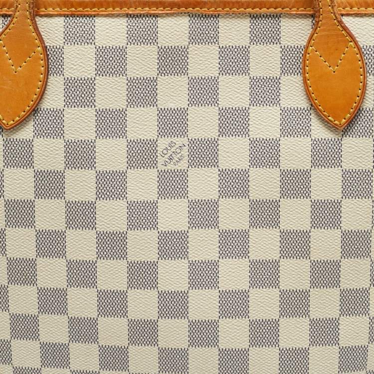 Pre Owned Louis Vuitton Damier Azur Canvas Neverfull MM Bag