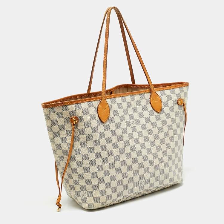 Pre Owned Louis Vuitton Damier Azur Canvas Neverfull MM Bag