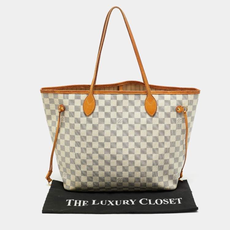 Pre Owned Louis Vuitton Damier Azur Canvas Neverfull MM Bag