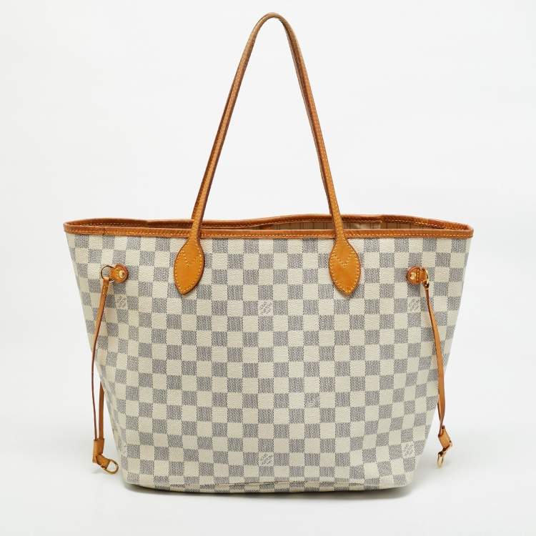 Pre Owned Louis Vuitton Damier Azur Canvas Neverfull MM Bag