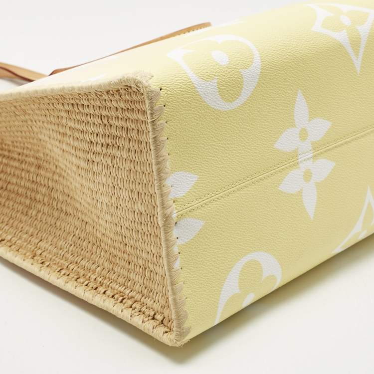 Pre Owned Louis Vuitton Monogram Giant By The Pool Canvas and Raffia Dubai Onthego GM Bag