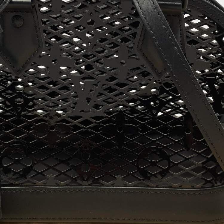 Pre Owned Louis Vuitton Monogram Lace Patent Leather Alma BB Bag