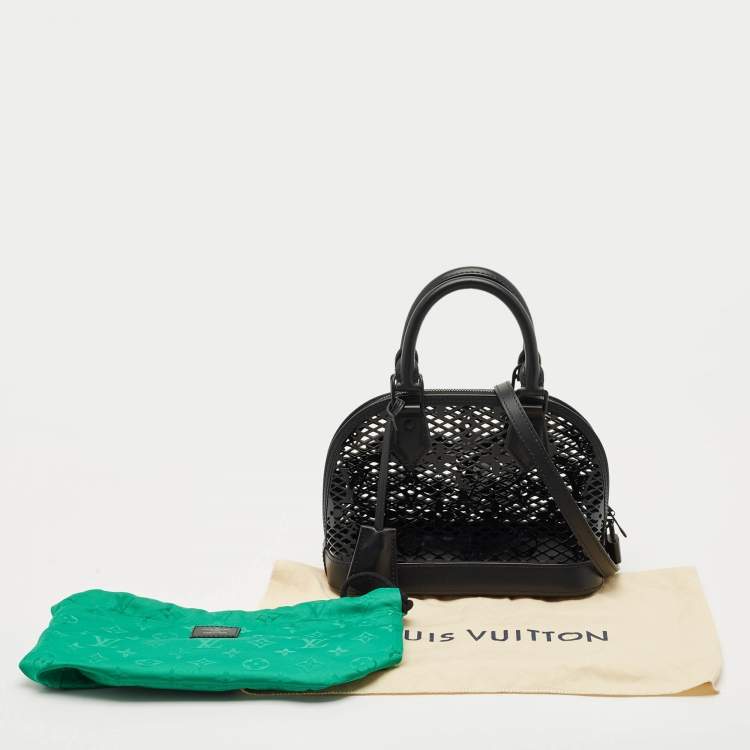 Pre Owned Louis Vuitton Monogram Lace Patent Leather Alma BB Bag