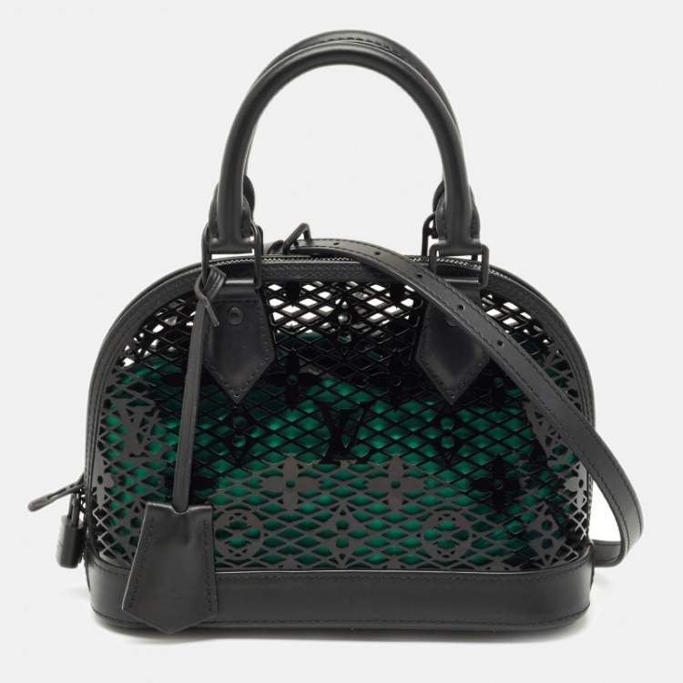 Pre Owned Louis Vuitton Monogram Lace Patent Leather Alma BB Bag