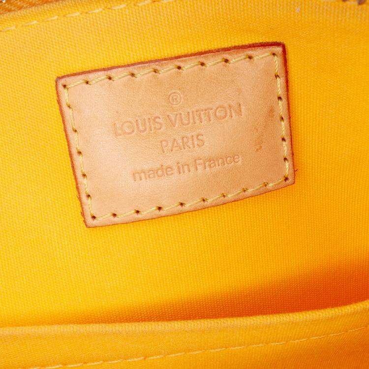 Pre Owned Louis Vuitton Yellow Monogram Vernis Alma BB Handbag