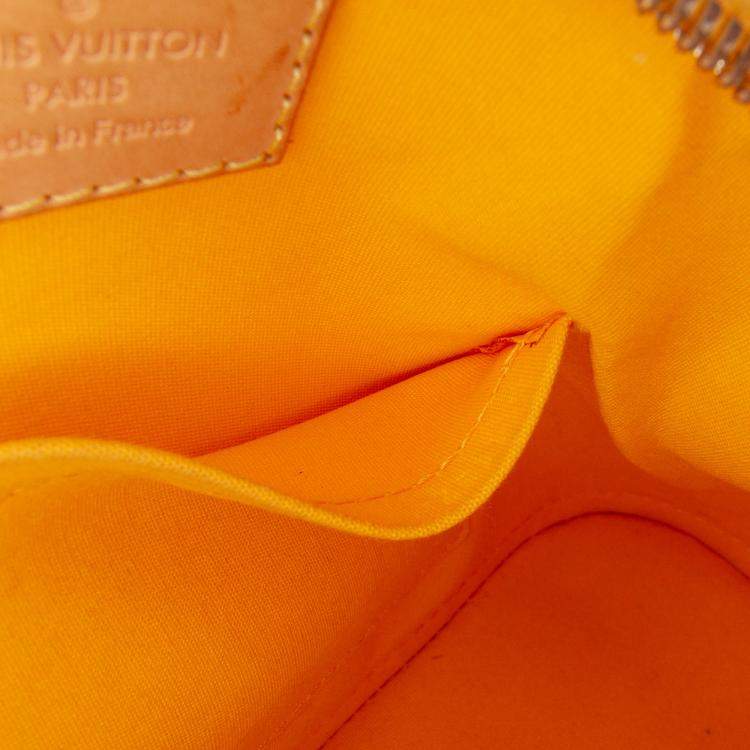 Pre Owned Louis Vuitton Yellow Monogram Vernis Alma BB Handbag