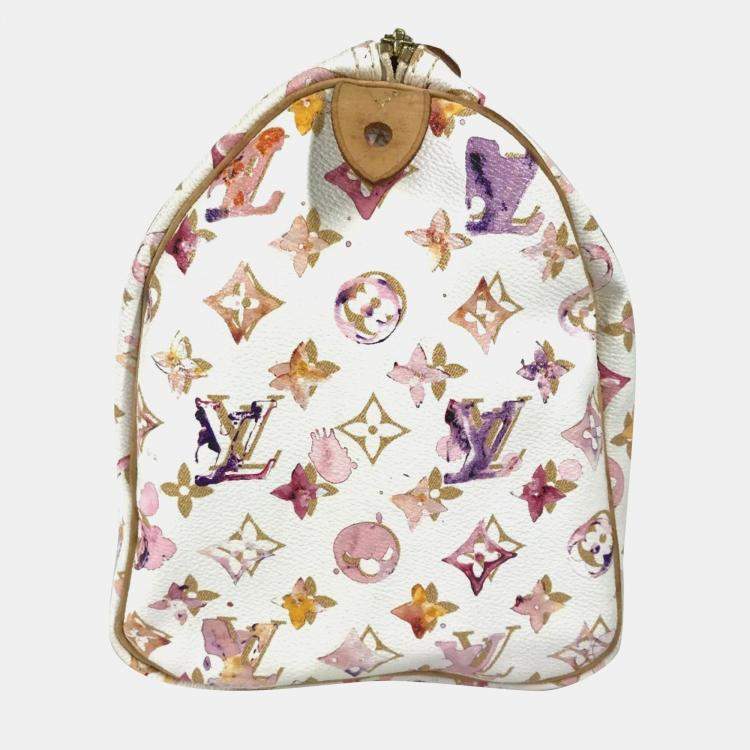 Pre Owned Louis Vuitton Speedy 30 Monogram Watercolor Canvas Boston Bag