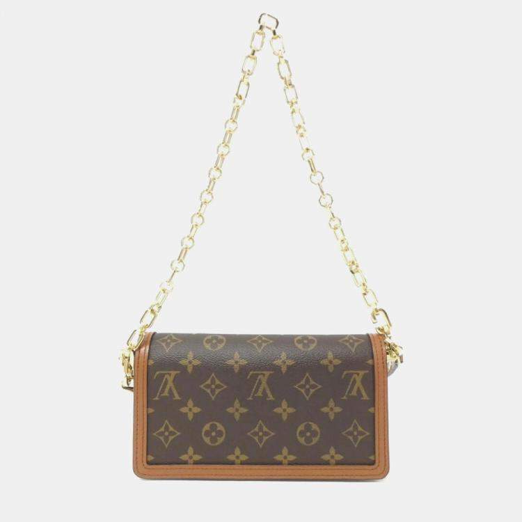 Pre Owned Louis Vuitton Dauphine EW Monogram Reverse Canvas Shoulder Bag