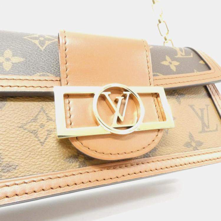 Pre Owned Louis Vuitton Dauphine EW Monogram Reverse Canvas Shoulder Bag