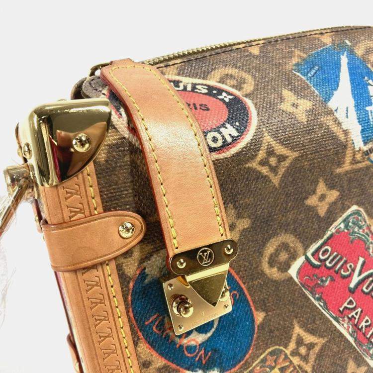 Pre Owned Louis Vuitton Side Trunk MM Monogram Canvas and Leather Crossbody Bag