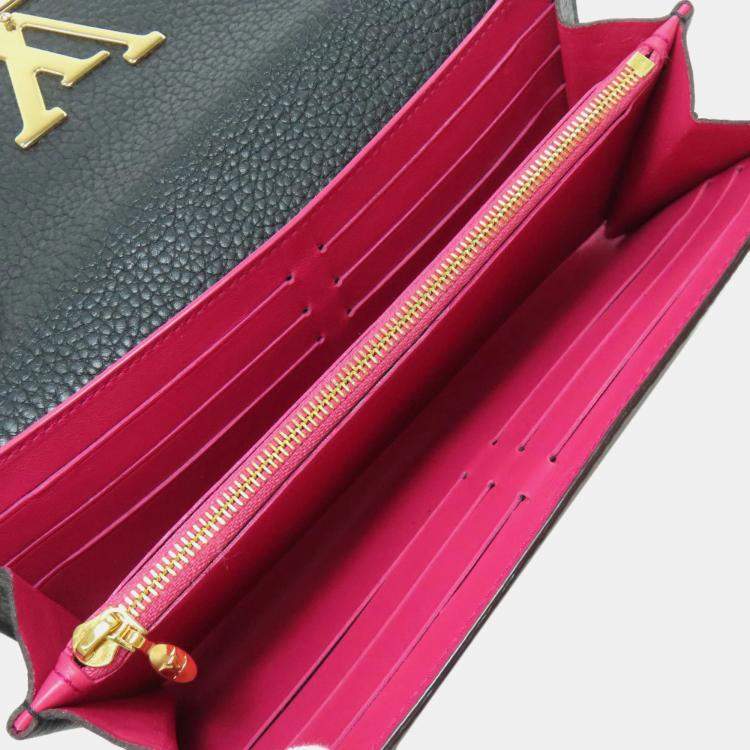 Pre Owned Louis Vuitton Capucines Noir Taurillon Leather Long Wallet