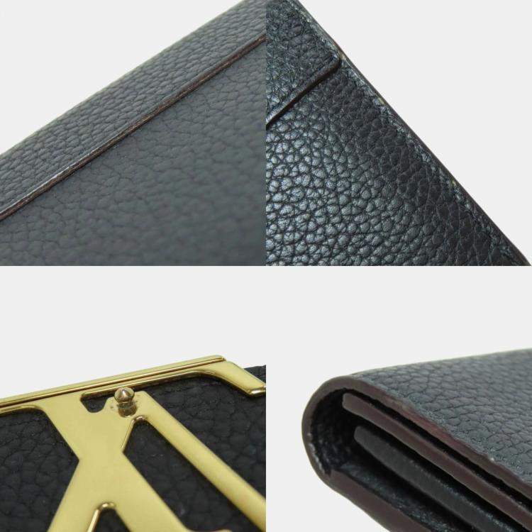 Pre Owned Louis Vuitton Capucines Noir Taurillon Leather Long Wallet
