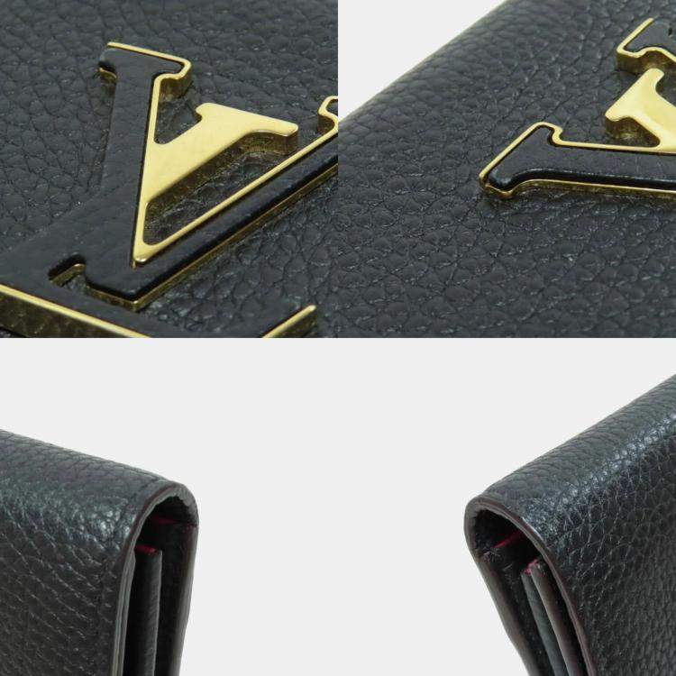 Pre Owned Louis Vuitton Capucines Noir Taurillon Leather Long Wallet