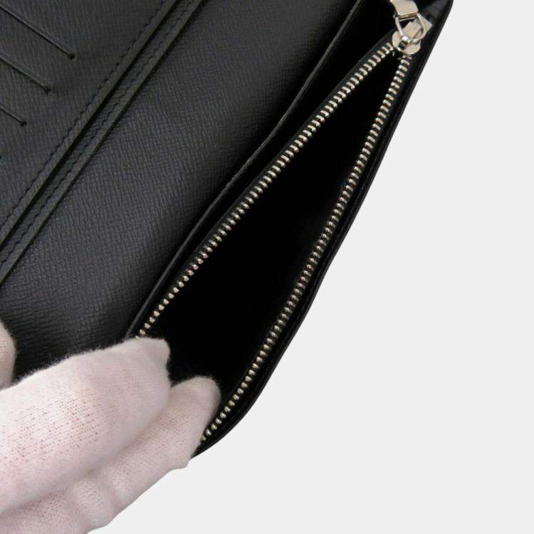 Pre Owned Louis Vuitton Plaza NM Grey Taiga Leather Long Wallet