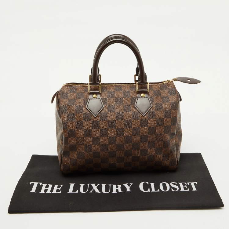 Pre Owned Louis Vuitton Damier Ebene Canvas Speedy 25 Bag