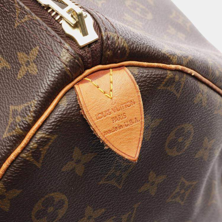 Pre Owned Louis Vuitton Keepall 55 Brown Monogram Canvas Travel Bag