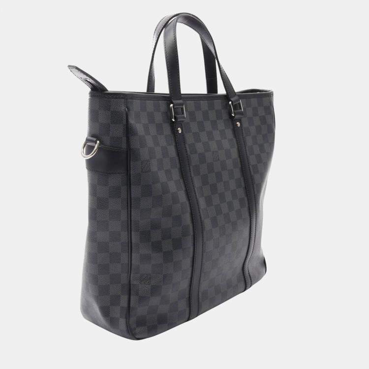 Pre Owned Louis Vuitton Tadao Black Damier Graphite Canvas Tote Bag