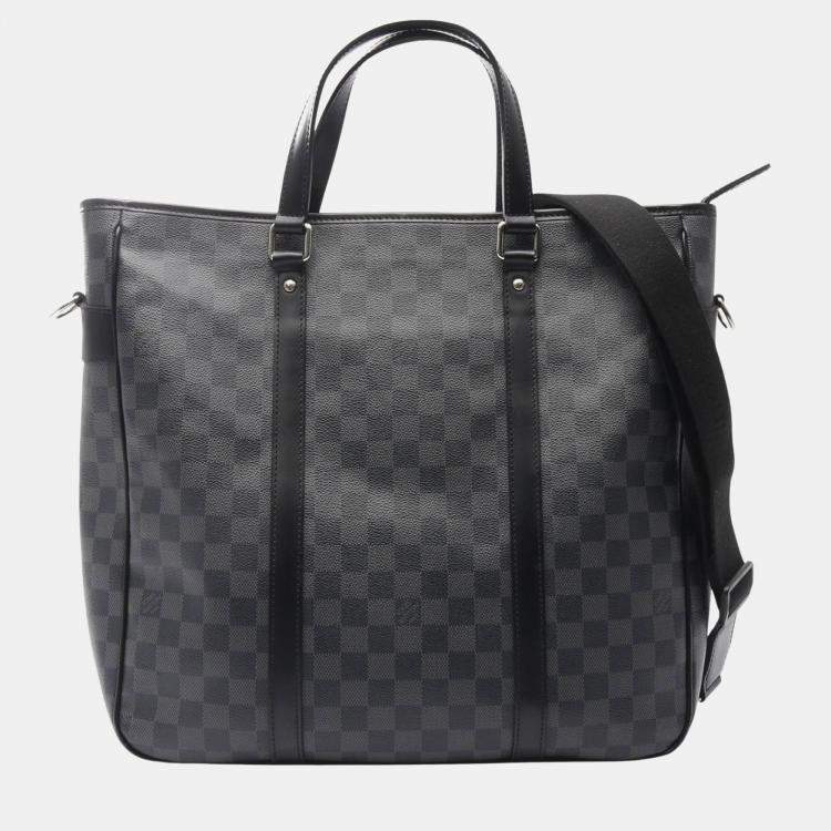 Pre Owned Louis Vuitton Tadao Black Damier Graphite Canvas Tote Bag