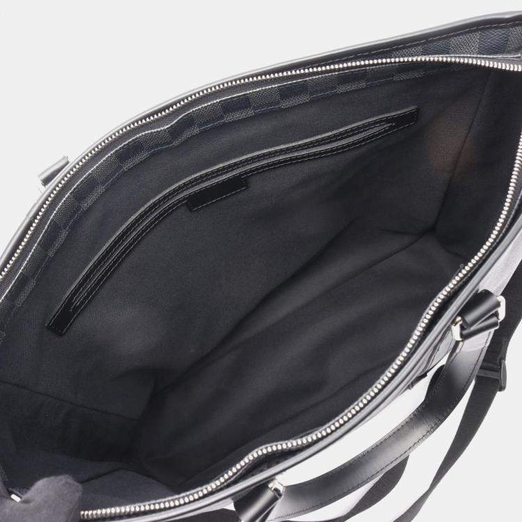 Pre Owned Louis Vuitton Tadao Black Damier Graphite Canvas Tote Bag