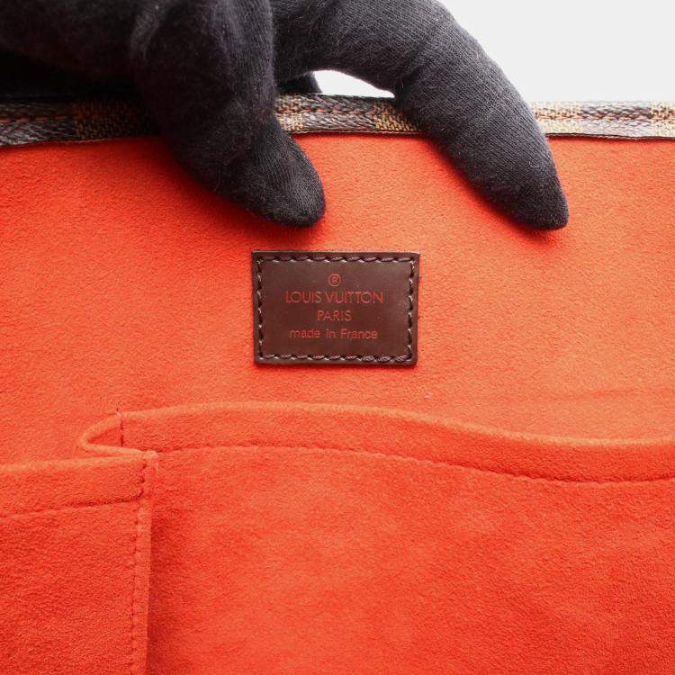 Pre Owned Louis Vuitton Sac Plat Damier Ebene Canvas Tote Bag