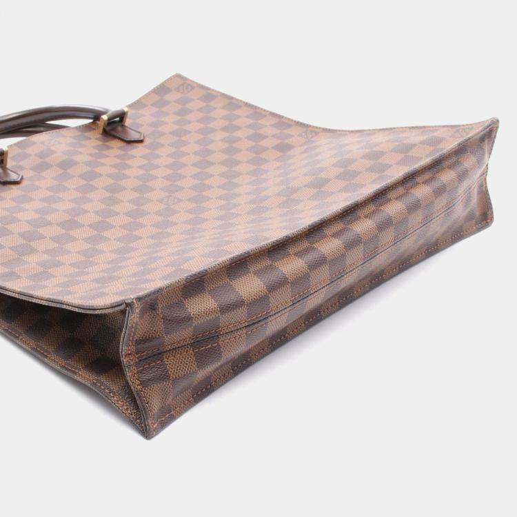 Pre Owned Louis Vuitton Sac Plat Damier Ebene Canvas Tote Bag