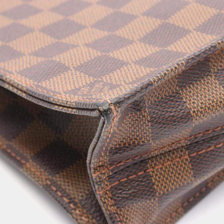Pre Owned Louis Vuitton Sac Plat Damier Ebene Canvas Tote Bag
