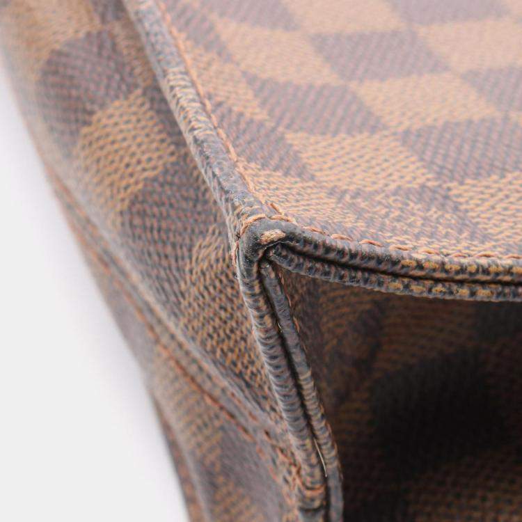Pre Owned Louis Vuitton Sac Plat Damier Ebene Canvas Tote Bag