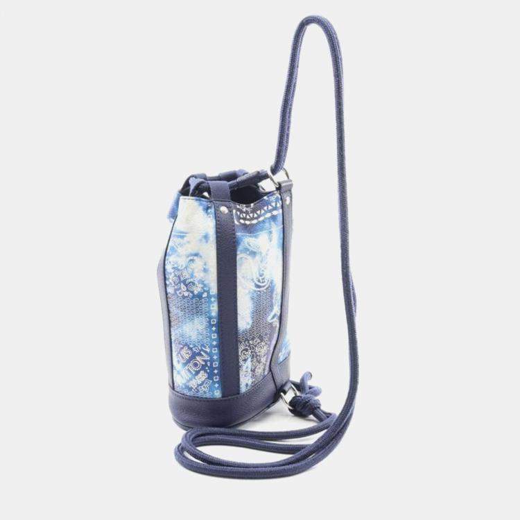 Pre Owned Louis Vuitton Randonnee PM Blue Monogram Leather and Canvas Backpack