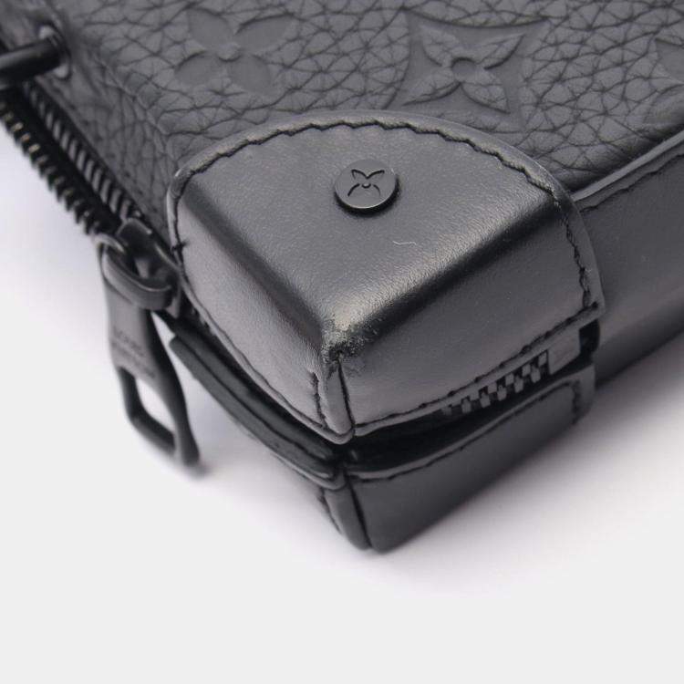 Pre Owned Louis Vuitton Soft Trunk Black Monogram Taurillon Leather Shoulder Bag